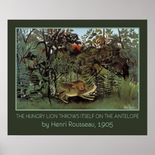 Rousseau’s Hungry Lion poster
