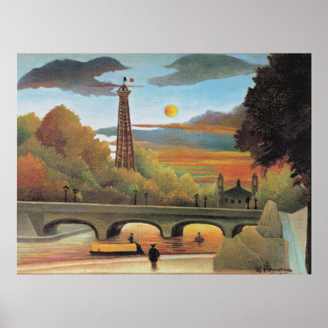 Rousseau - Seine and Eiffel Tower Poster (Front)