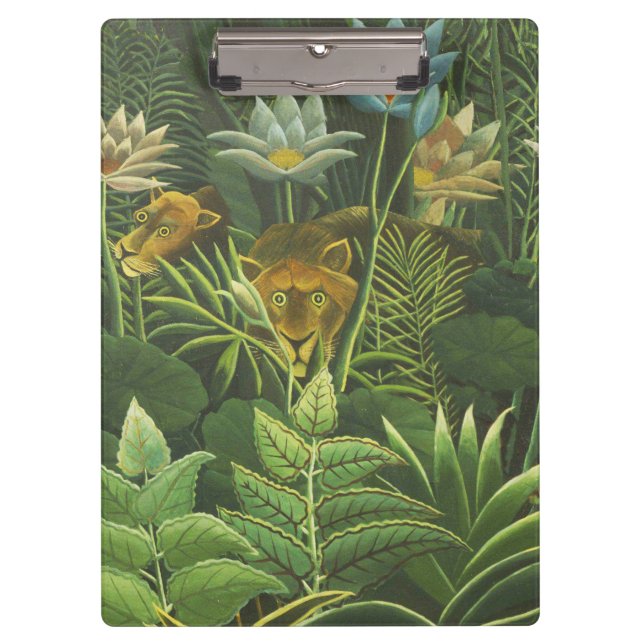 Rousseau Tropical Jungle Lion Painting Clipboard (Front)