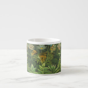 Rousseau Tropical Jungle Lion Painting Espresso Cup