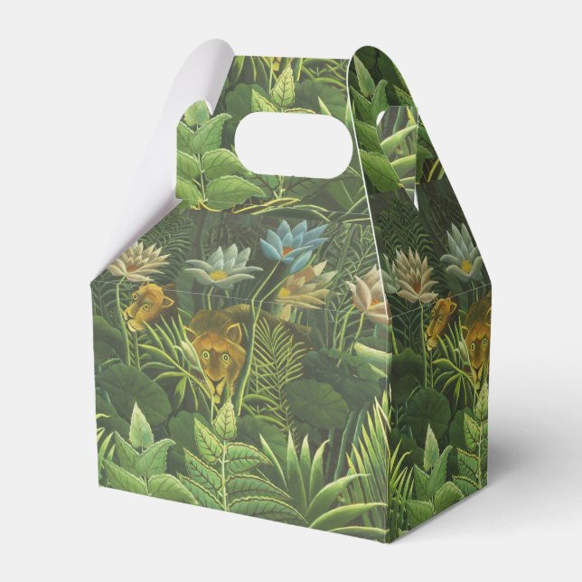 Rousseau Tropical Jungle Lion Painting Favor Box (Front Side)