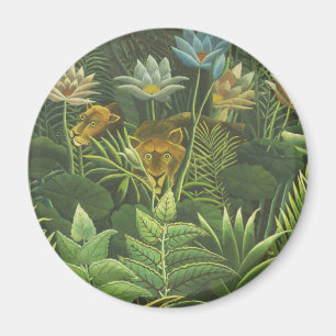 Rousseau Tropical Jungle Lion Painting Magnet