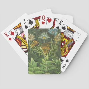 Rousseau Tropical Jungle Lion Painting Playing Cards