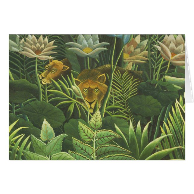 Rousseau Tropical Jungle Lion Peinture (Devant horizontal)