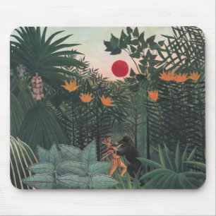 Rousseau - Tropical Landscape, Indian and Gorilla Mouse Pad