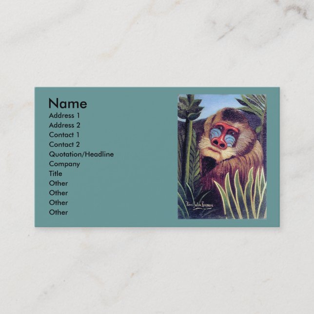 Rousseau's "Mandrill in the Jungle" (circa 1909) Business Card (Front)