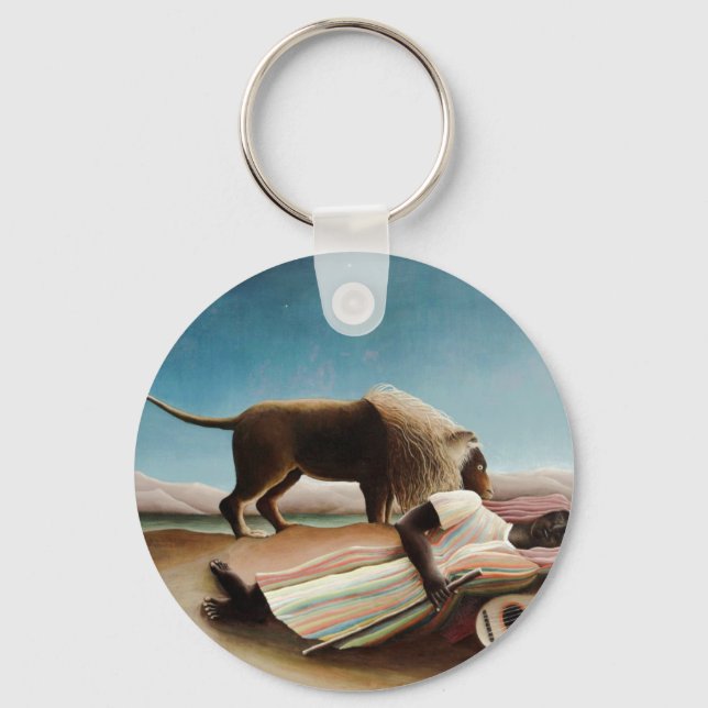 Rousseau's "The Sleeping Gypsy" (1897) Keychain (Front)