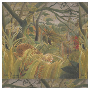 Roussequ Jungle Tropical Tiger Art Fabric