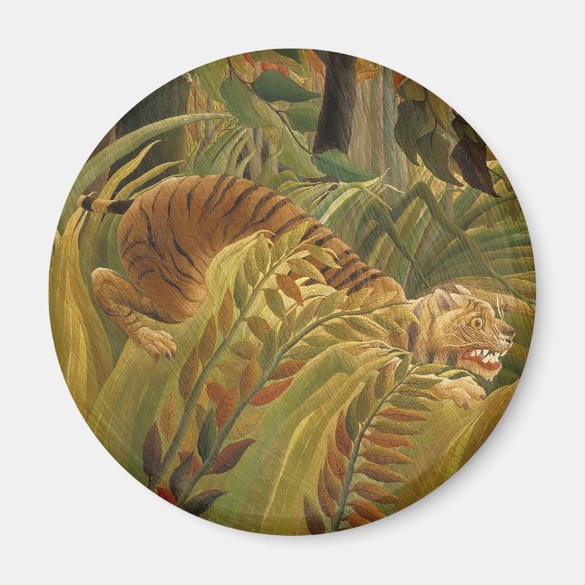 Roussequ Jungle Tropical Tiger Art Magnet (Front)