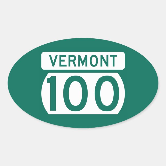 Route 100, Vermont, USA Oval Sticker (Front)