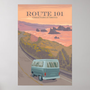 Route 101 USA Travel Poster
