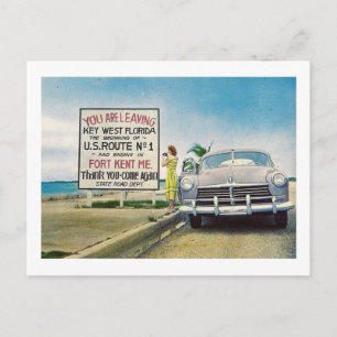 Route 1, Key West, Florida Retro Vintage Postcard