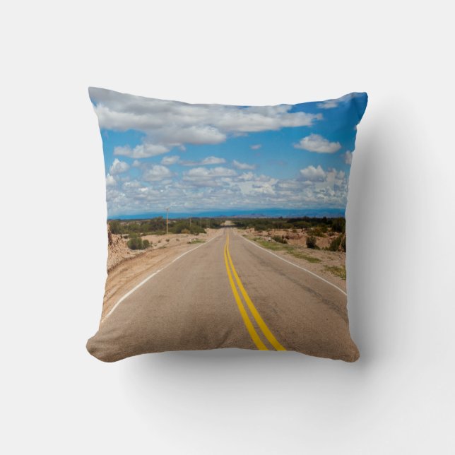 Route 40 Argentina Throw Pillow (Front)