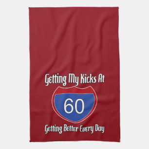 Route 60th Birthday Kitchen Towel