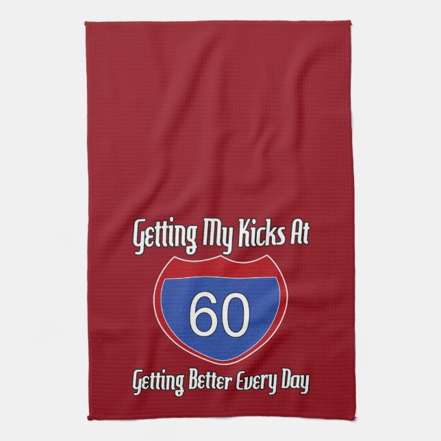 Route 60th Birthday Kitchen Towel (Vertical)
