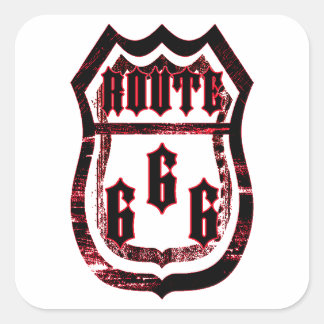 Route 666 square sticker