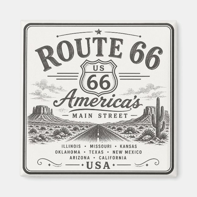 Route 66 100 Years Art Magnet (Front)