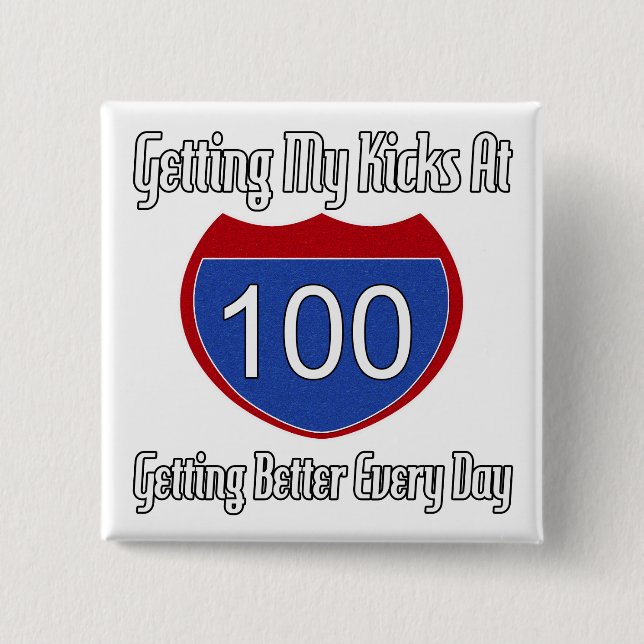 Route 66 100th Birthday 2 Inch Square Button (Front)