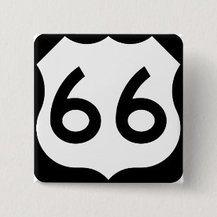 Route 66 2 inch square button