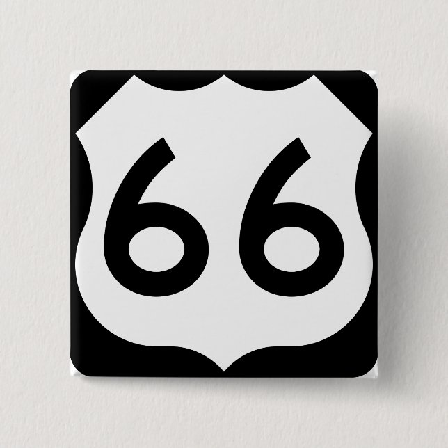 Route 66 2 inch square button (Front)