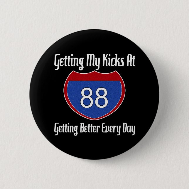 Route 66 88th Birthday 2 Inch Round Button (Front)