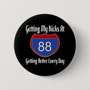 Route 66 88th Birthday 2 Inch Round Button