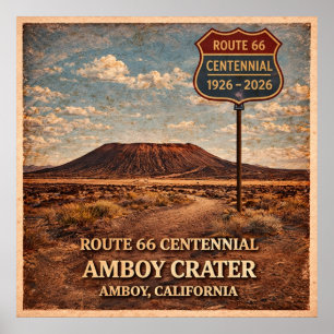 Route 66 Amboy Crater California Poster