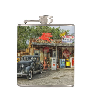 Route 66 Arizona rustic retro store Hip Flask
