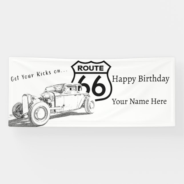 Route 66 Bannière d'anniversaire (Horizontal)