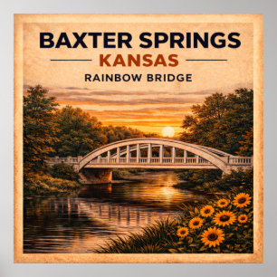 Route 66 Baxter Springs Rainbow Bridge Poster