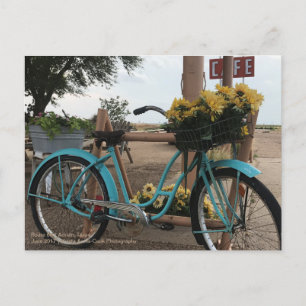 Route 66   Bicycle & Sunflowers   Adrian, Texas Postcard