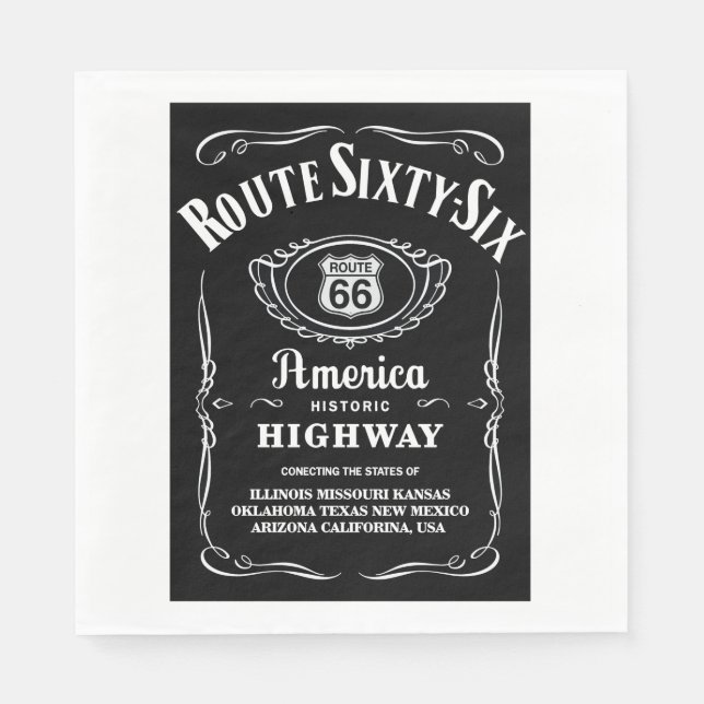 Route 66 Black Label Napkin (Front)