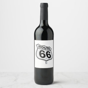 Route 66 Bottle of Wine Label