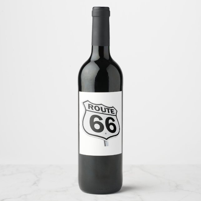Route 66 Bottle of Wine Label (Front)