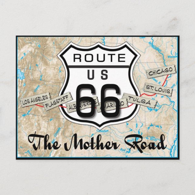 route 66 cadeaux carte postale 2 (Devant)