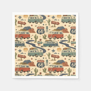 Route 66 Camper Van Party Table Americana Napkin