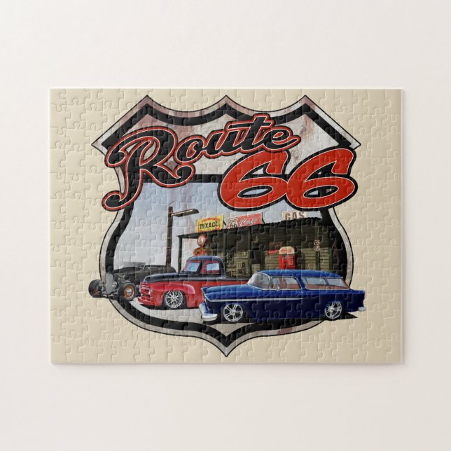 Route 66 Car Scene Jigsaw Puzzle (Horizontal)
