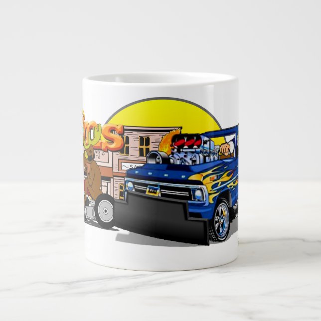 Route 66 Cartoon Large Coffee Mug (Front)