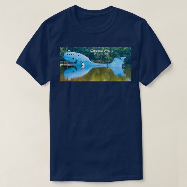 Route 66 Catoosa Whale Big Blue Whale T-Shirt (Design Front)