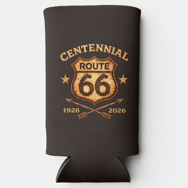 Route 66 Centennial 100 Year Shield Seltzer Can Cooler (Front)