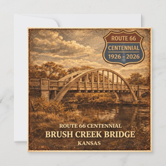 Route 66 Centennial Brush Creek Bridge Card (Front)