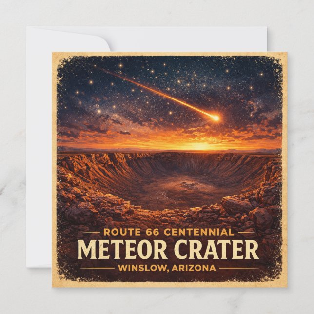 Route 66 Centennial Meteor Crater Horizon Invitation (Front)