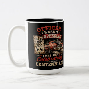 Route 66 Centennial Muscle Car Coffee Humour Two-Tone Coffee Mug