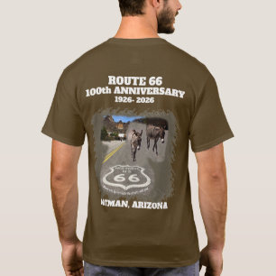 Route 66 Centennial Oatman Arizona Back T-Shirt