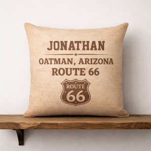 Route 66 Centennial Oatman Donkey Personalized Throw Pillow