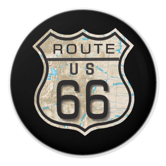 Route 66 Ceramic Knob (Front)