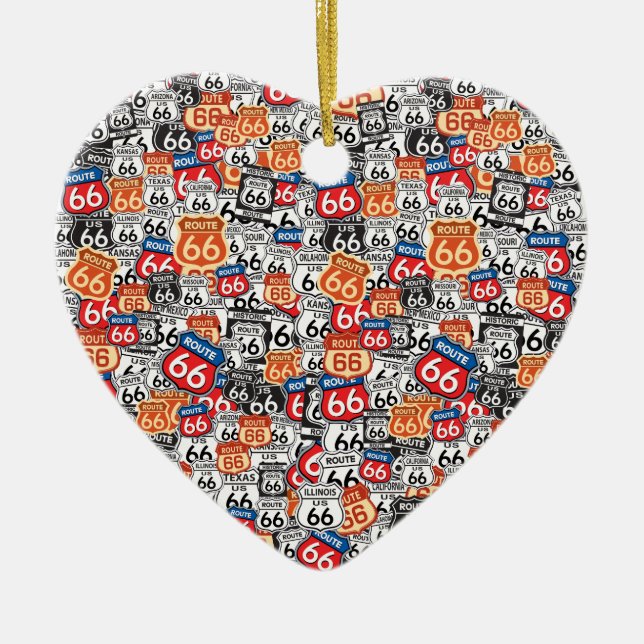 Route 66 ceramic ornament (Front)