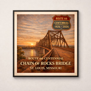 Route 66 Chain of Rocks Bridge Poster