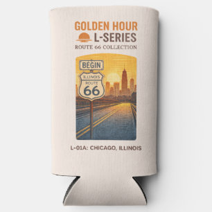 Route 66 Chicago Golden Hour Road Trip Seltzer Can Cooler