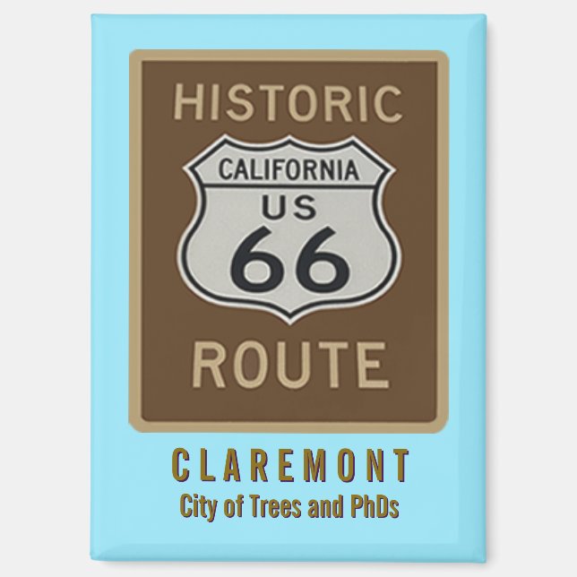 Route 66 Claremont Fridge Magnet (Front)